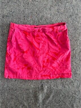 Rafaella XL Skort Pink Red Tropical Palm Leaf Golf Tennis Skirt